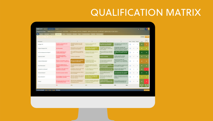 Qualification matrix for government contracting